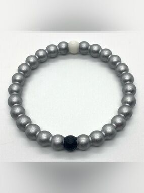 LOKAI Large Metallic Silver Core Bangle Bracelet Boho Y2K Beach Streetwear